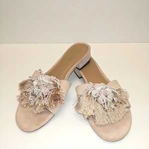 Rebecca Minkoff Beige Fringe Sandals